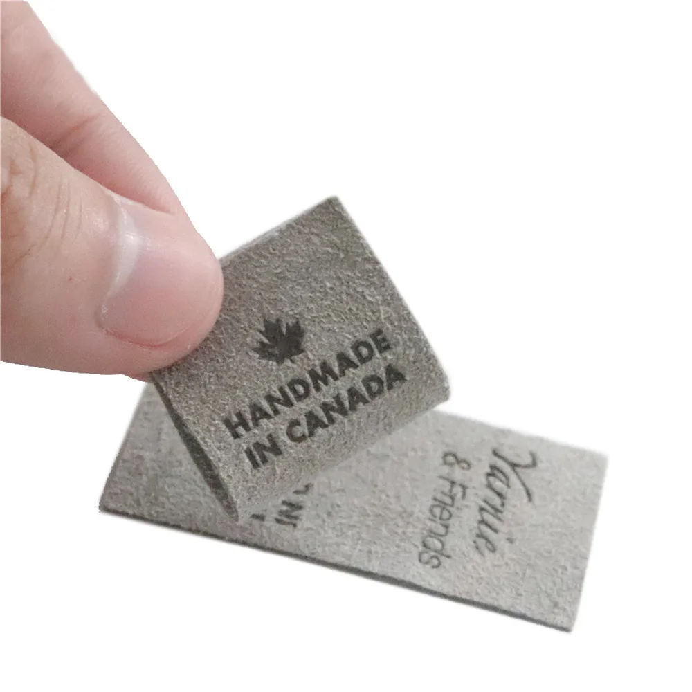 

High Quality Customized Label For Logo Microfiber Suede PU Leather Label For Clothing/Handbag/jeans label