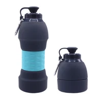 

580ML BPA Free Promotional Collapsible Silicone Foldable Sports Compressible Water Bottle With Custom Logo