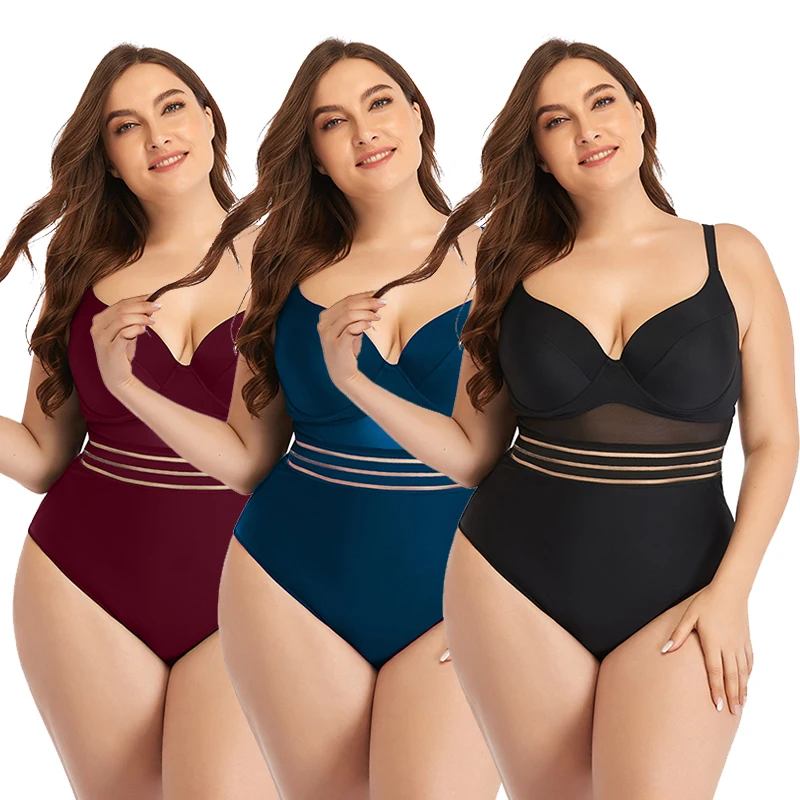 

Plus Size One Piece Swimwear 2021 Sexy Bikini Beachwear Women Swimwear