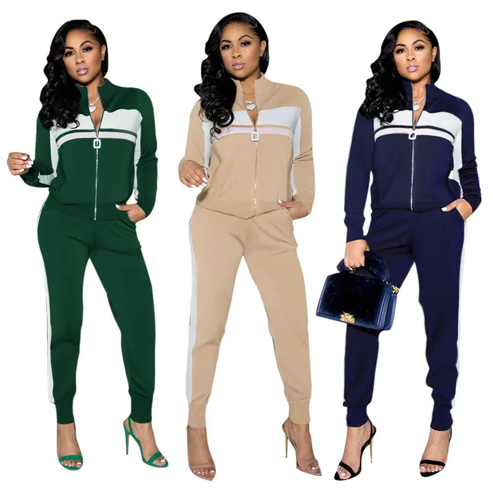 

21215-SW14 New arrival zipper spliced sports two piece breathable jumpsuit women sehe fashion, 3 colors