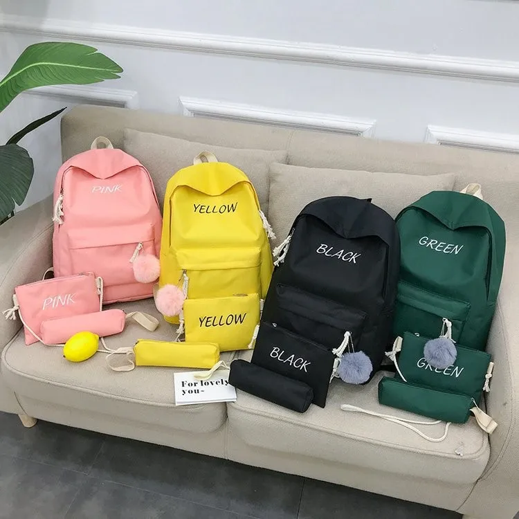 

Amazon Hot Sales 3 Pieces Set Oxford Shoulder Backpack Pencil Bag Fancy Candy Color School Backpack Set For Girls, Customized color