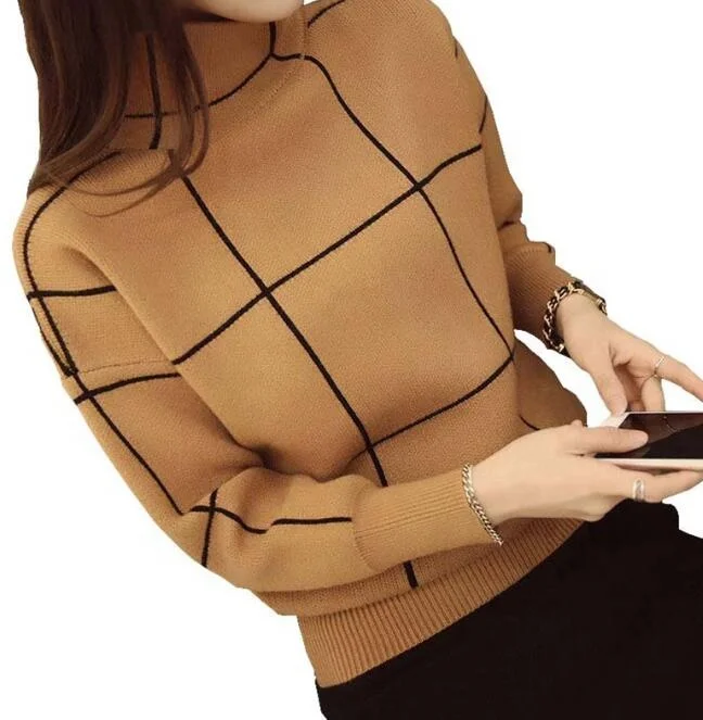 pullover cotton women sweater sueter jumper mujer turtleneck top