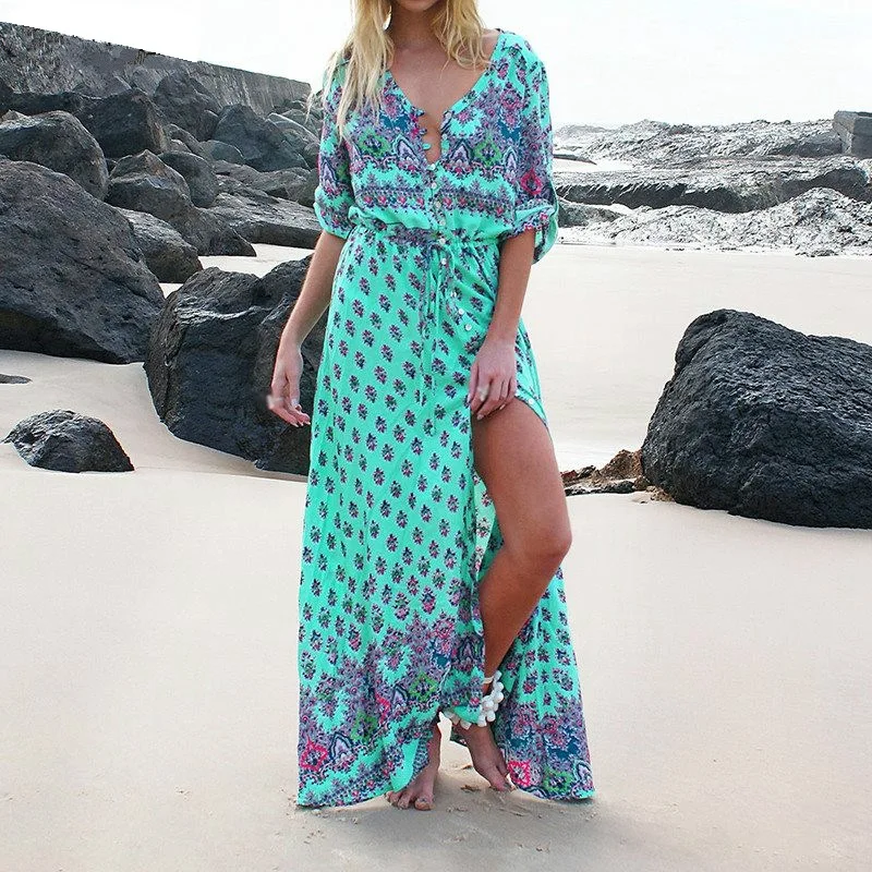 

Summer women clothing boho vestidos de playa plus size women dresses, 7 colors are available