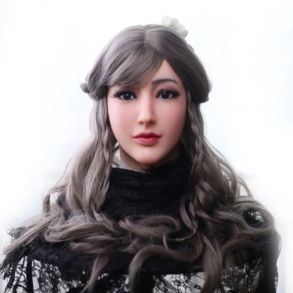 
Molezu OEM Manufacturer Female Lady Alice Realistic Silicone Full Head Mask for Crossdresser Transgender Private Party 
