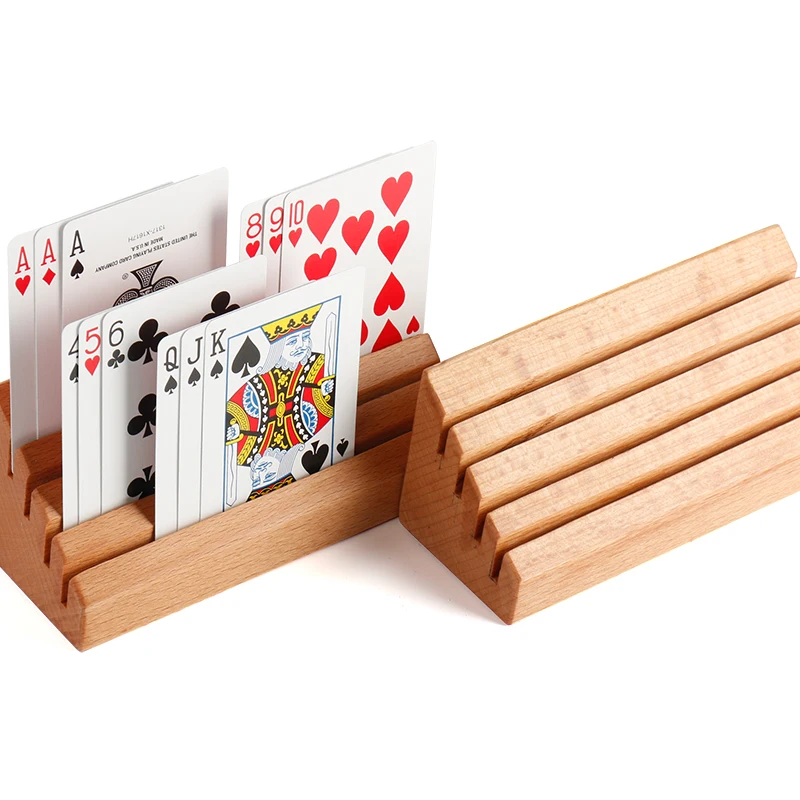Natural Wood Playing Table Card Holder Poker Bridge Holders Buy Wood