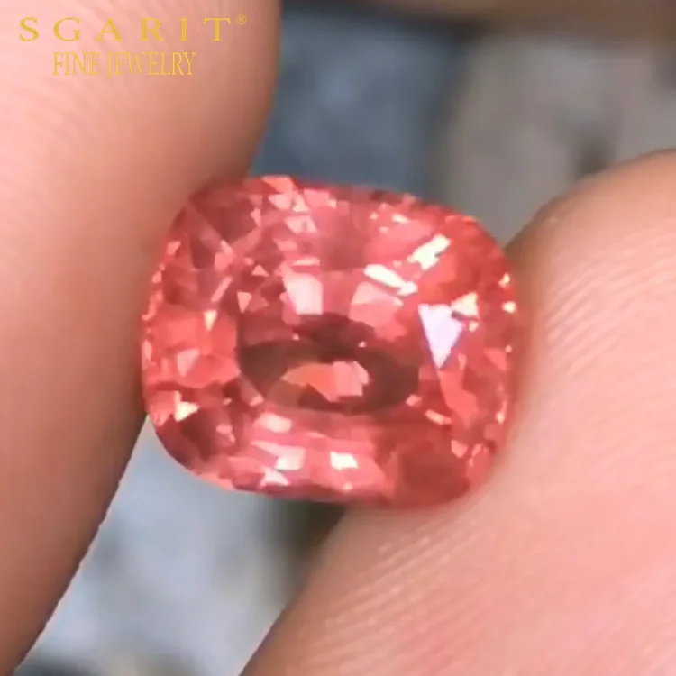 

SGARIT beautiful loose gemstone for wedding engagement jewelry 3.02ct Vietnam pinkish orange natural spinel