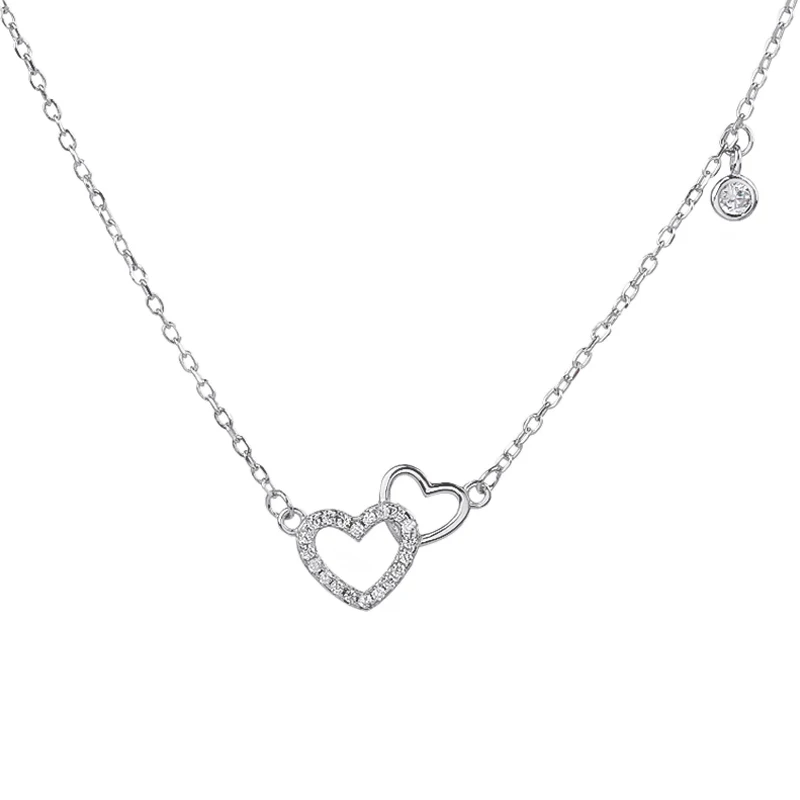 

Custom Personality Beauty S925 Silver Heart Phase Cherish Jewelry Simple Necklace