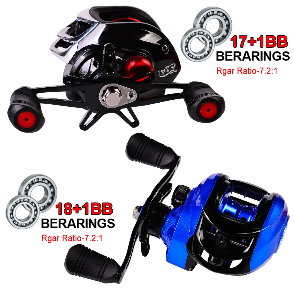 

17+1BB Baitcasting Reel 7.2:1 7.1:1 Ultra-Linght 228g MAX Drag Power 10kg Long Casting Branded Baitcasting Fishing Reel Mitchell, Silver