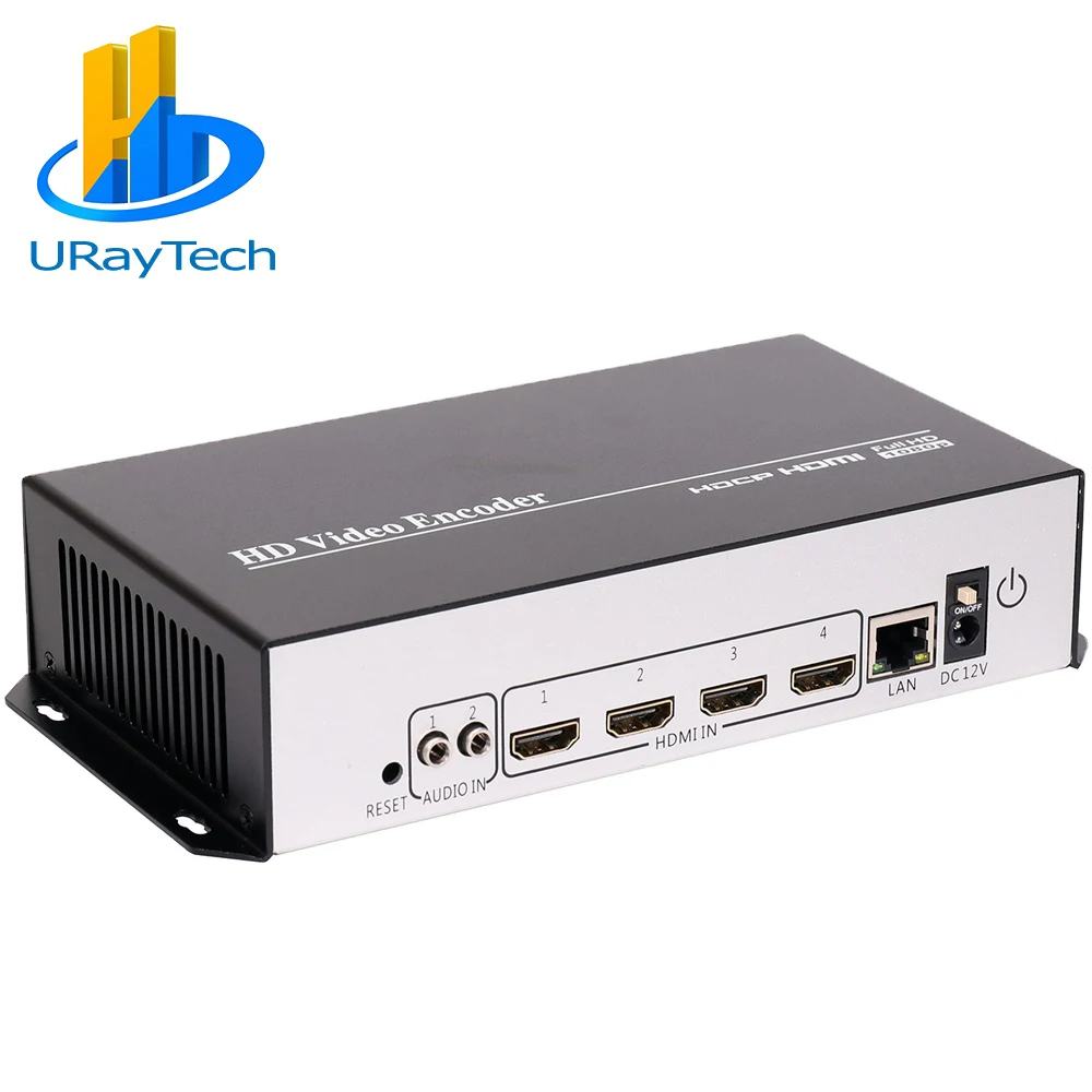 

URay Tech 4 Channels HDMI To IP Live Streaming Video Encoder H264 RTMP Encoder HDMI Encoder IPTV With HLS HTTP RTSP UDP RTP RTMP
