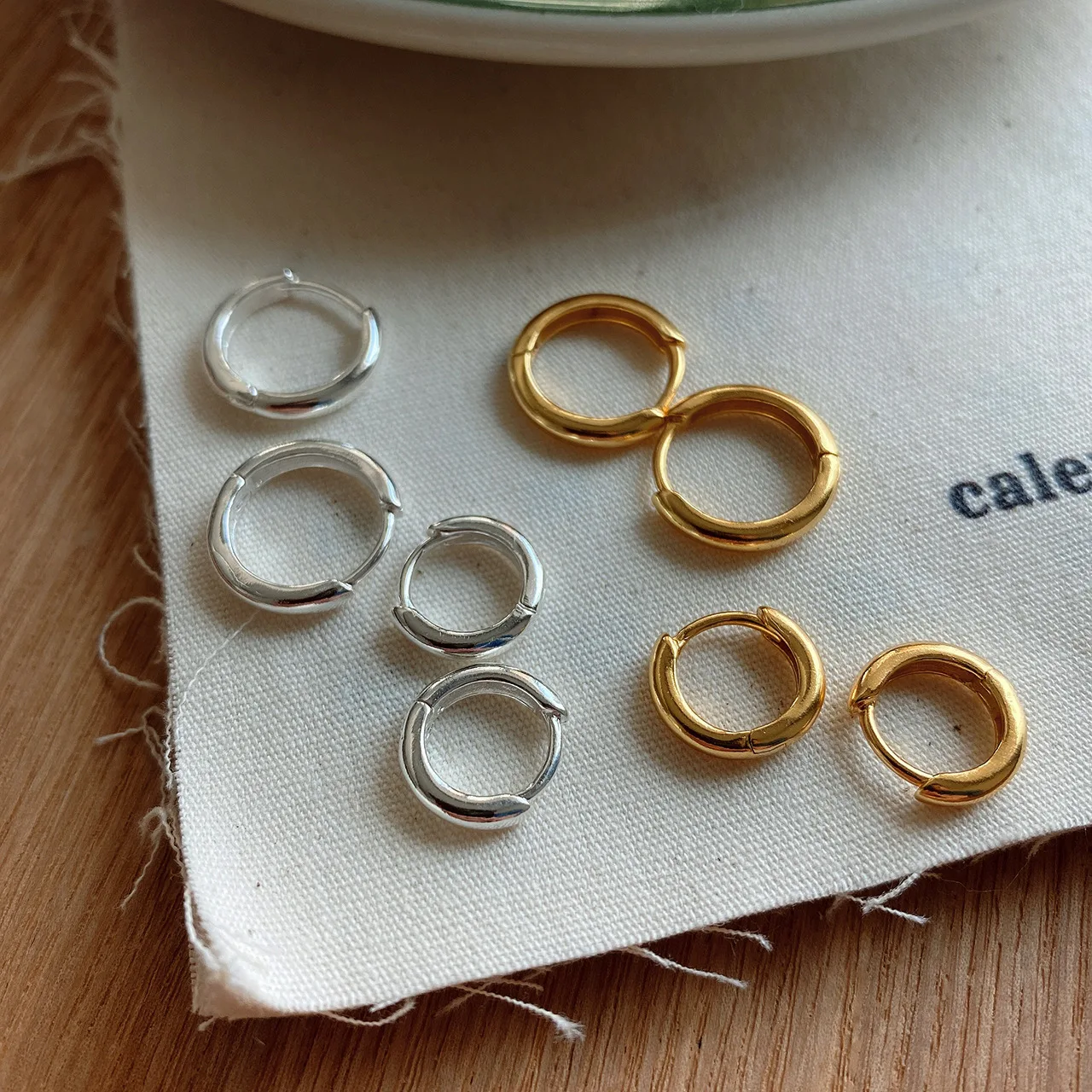 

2020 New Geometric Hoop Earring Jewelry 925 Sterling Silver Circle Simple Gold Plated Earrings, Gold, silver