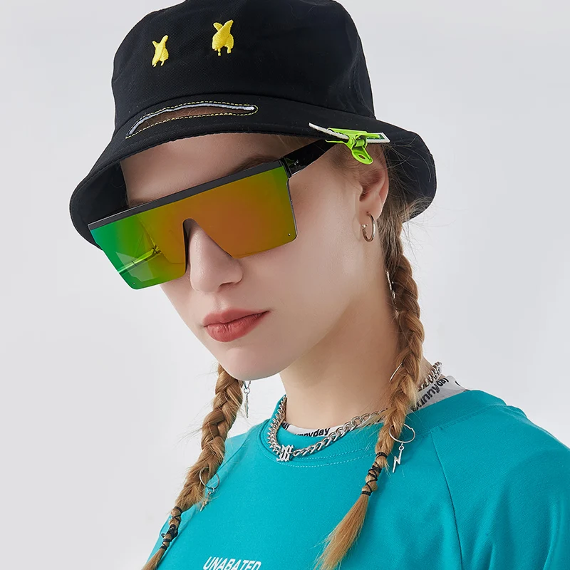 

2022 Hot Sell Shades Sun Glasses Women Men Custom Logo Fashion Trendy Big Frame Oversized Sunglasses Unisex