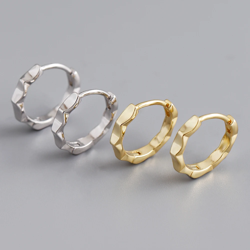 Dropshipping 925 Sterling Silver Smooth Surface Wave Shape Hoop Earring Jewelry for Women