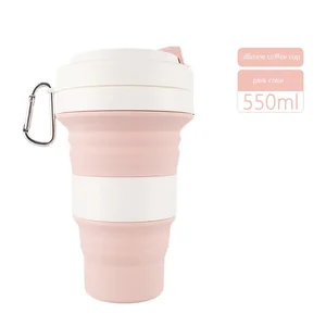 Portable Collapsible Silicone Coffee Cup Foldable Silicone Cup 550Ml Silicone Collapsible Cup