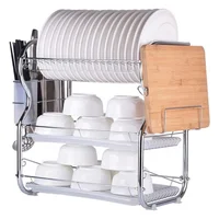 

Wholesale 3-tier Metal Dish Drainer Drying Rack Kitchen Sink Rack White Wire Storage Rack Bowel Dish With Chopstick Holder