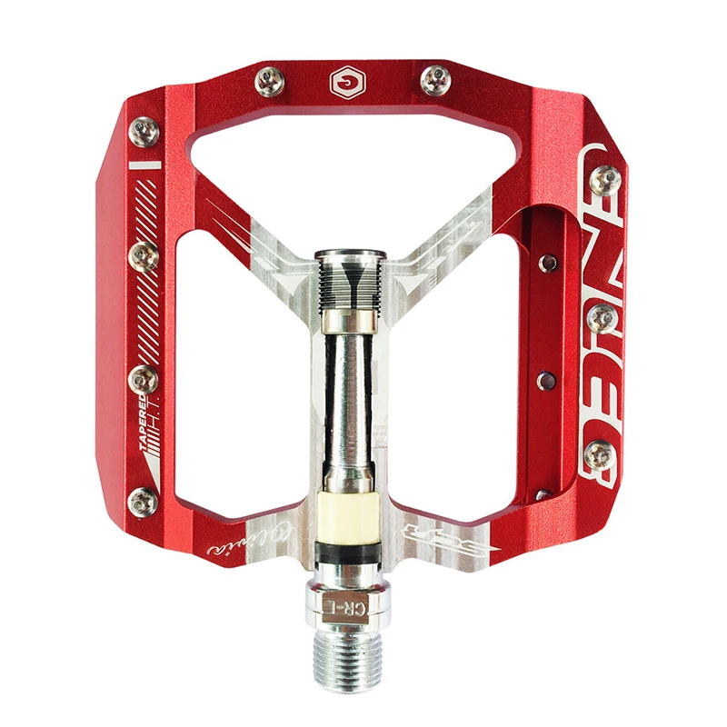 

ENLEE SCR Best Selling CNC Aluminum Alloy Bicycle Pedal 9/16" Sealed Bearing Mountain Adult Quads Bike Bicycle Pedals, Red/black/titanium/purple