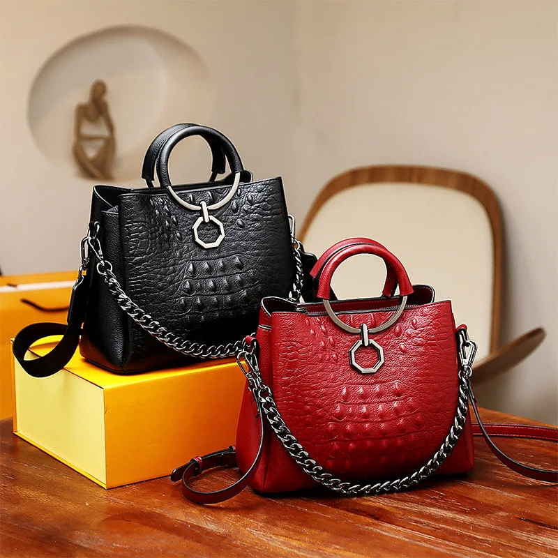 

2022 luxury hand bag for women wholesale New fashion crocodile designer handbag leather bucket tote bags shoulder bag