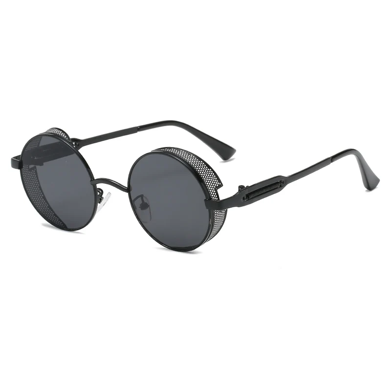 

Gothic Steampunk Round Metal Sunglasses Small Occhiali da sole Unisex Mirrored Punk Sun Glasses Brand Designer Lentes de Sol, Custom colors