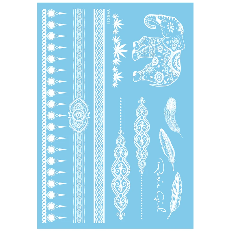 

YHB White-011 white lace sticker henna face paint tattoo stickers