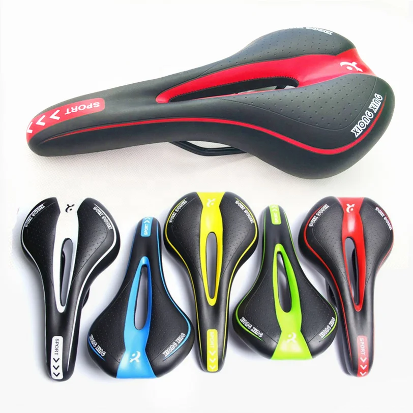 

High Performance Big Mountain Bike Seat Bicycle Saddle Men Black Red Green Shell Custom LOGO Bicycle Cushion, Red,blue,white,yellow,green,black