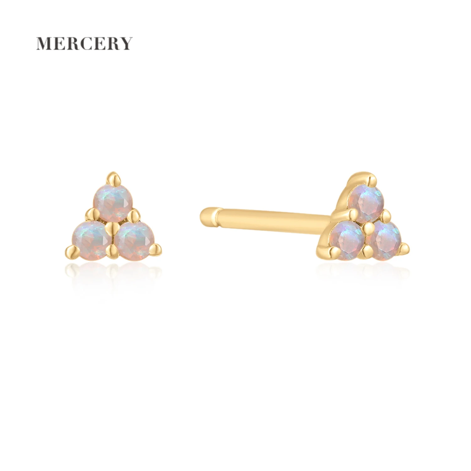 

Mercery Fashion Earrings Trend 2023 Fashion Small Opal Earrings 14K Solid Gold Stud Earring For Women Set