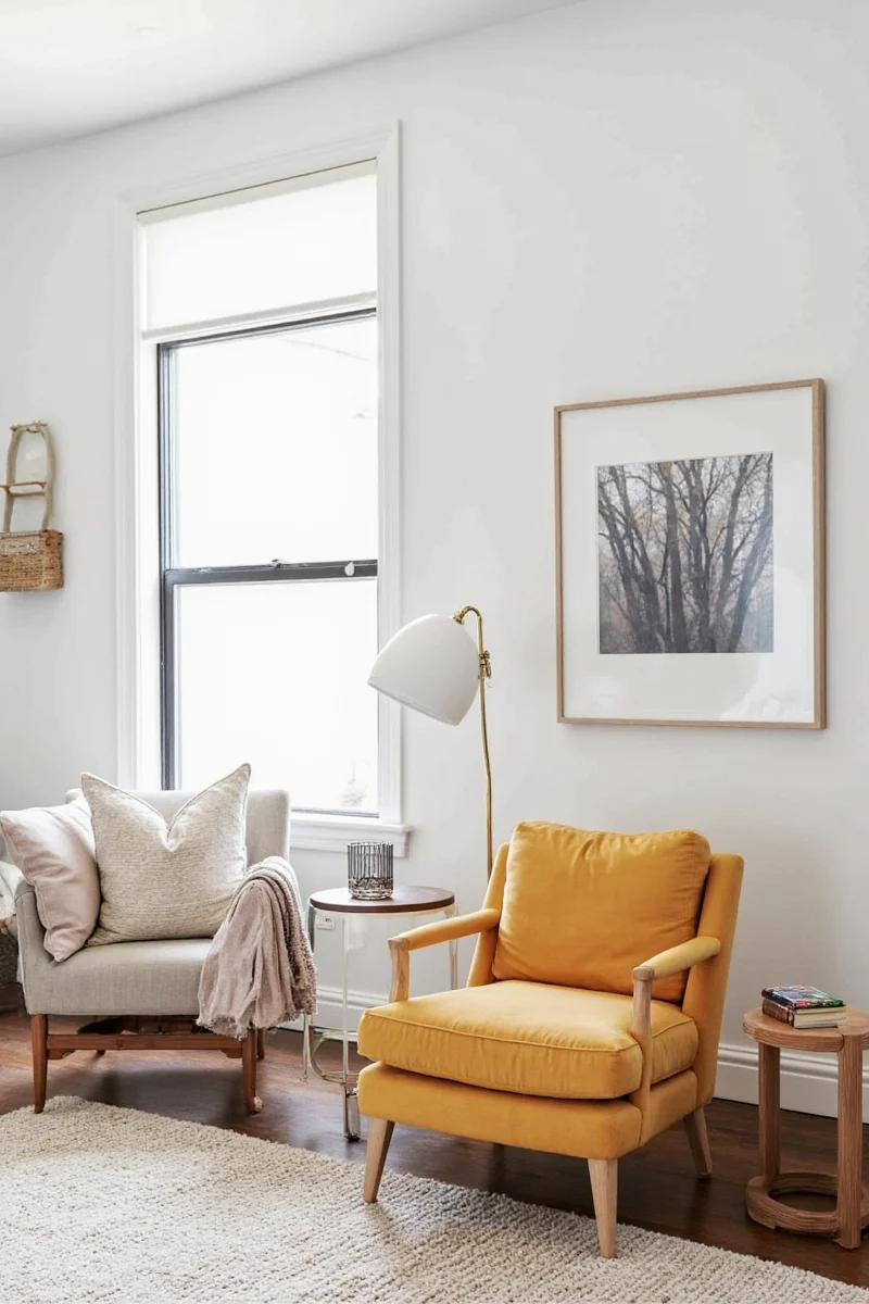 Decorative storage solutions in a family room