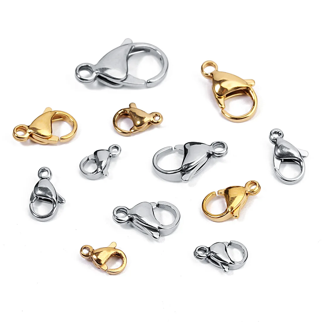 

Bracelet stainless steel jewlery findings dongguan component Metal clasp gold plated Lobster clasps for jewelry Bracelet making