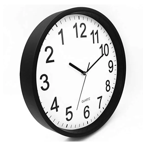 12" Battery Operated Anticlockwise Reverse Run Backwards Wall Clock For