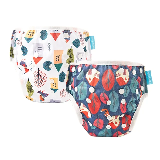 

Happyflute Waterproof 2 piece set Swim diaper Pants Toddler Swimwear Reusable swimming nappies, Customer's requirement