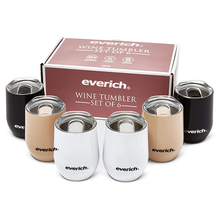 

Eco friendly double wall vacuum recycled stainless steel sublimation wine tumbler gift set customized logo