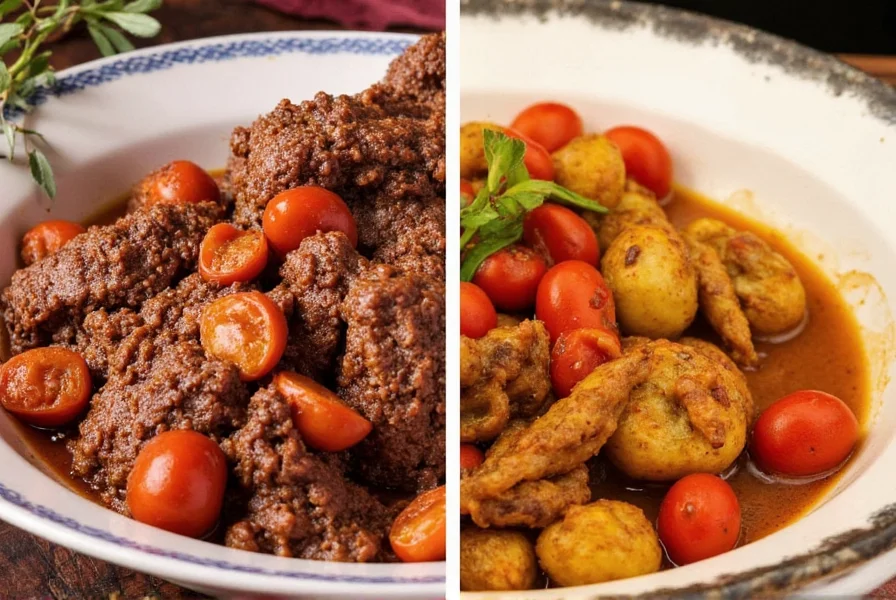 Comparison chart showing Cajun vs Creole spices