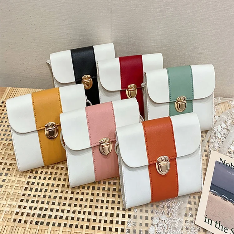 

New Style Women Handbags Color Matching Trend Material Pu Messenger Shoulder Bags Women Bag Lady Hand Bag, Yellow, red, green, black,. orange, pink