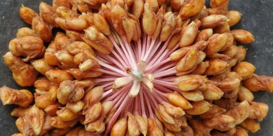 Galangal slices on a cutting board next to other spices