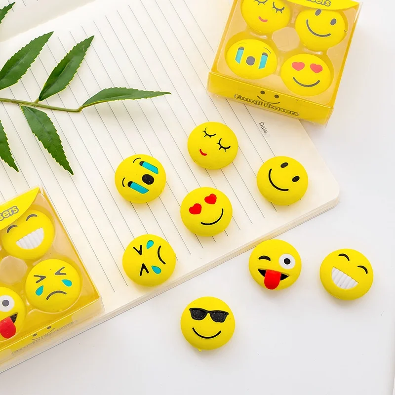 

School stationery creative cartoon cute funny pvc eraser set for kids