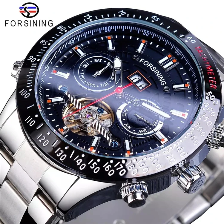 

Forsining S1170 Tourbillion Design Steel Mens Automatic Sport Mechanical Wrist Watches Top Brand Luxury Male Clock Relogio