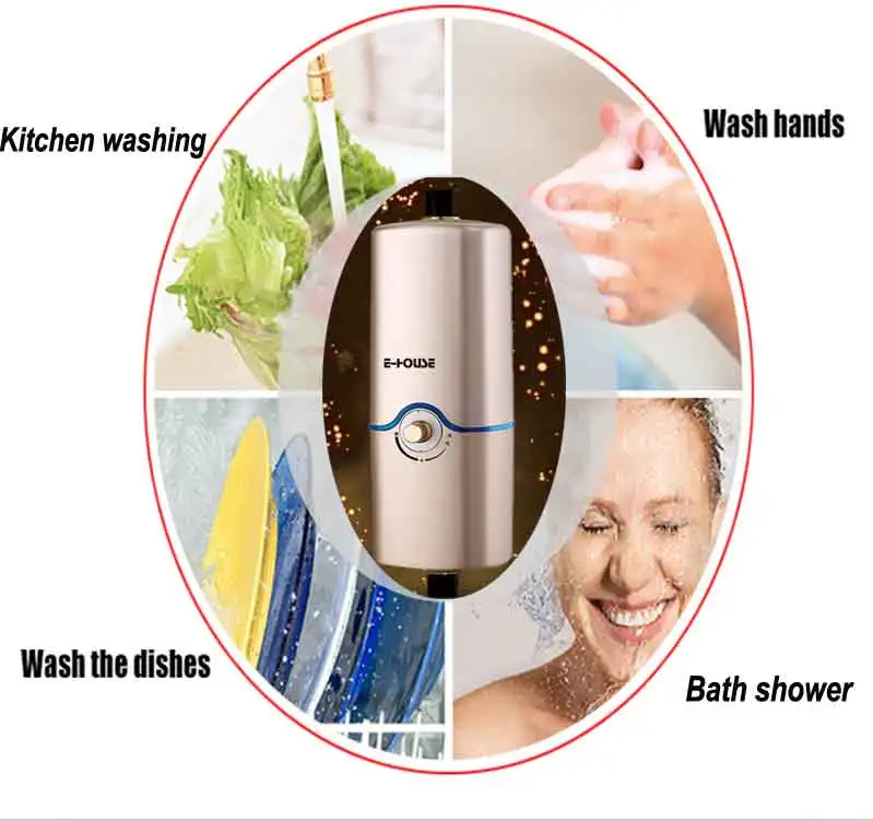 2021 New Tankless Instant Electric Mini Water Heater Geyser With Shower
