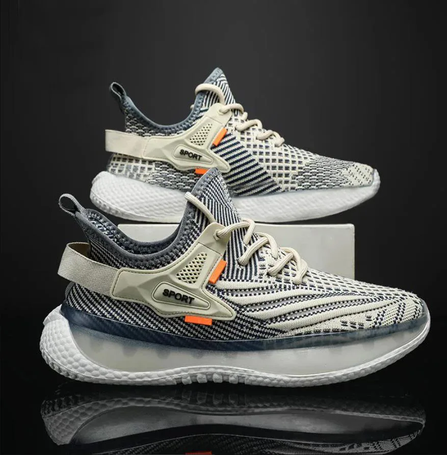 

2023 Autumn flying woven running shoes breathable men sport shoes mens casual shoes