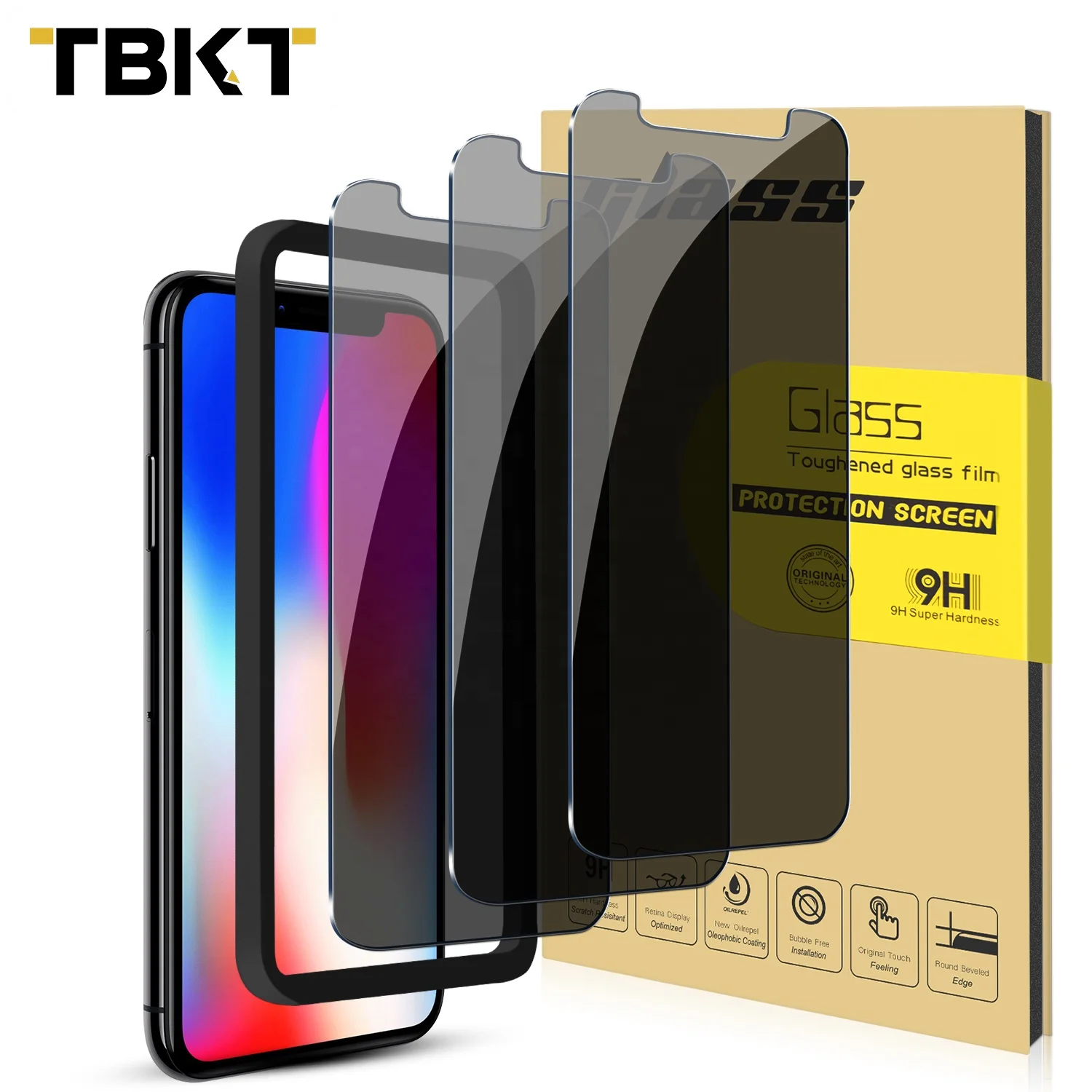 

Amazon 0.33mm Screen protector Privacy 9H Screen protection Glass L Slot 3D Tempered Glass for iphone X 5.8 Japan+AB Glue