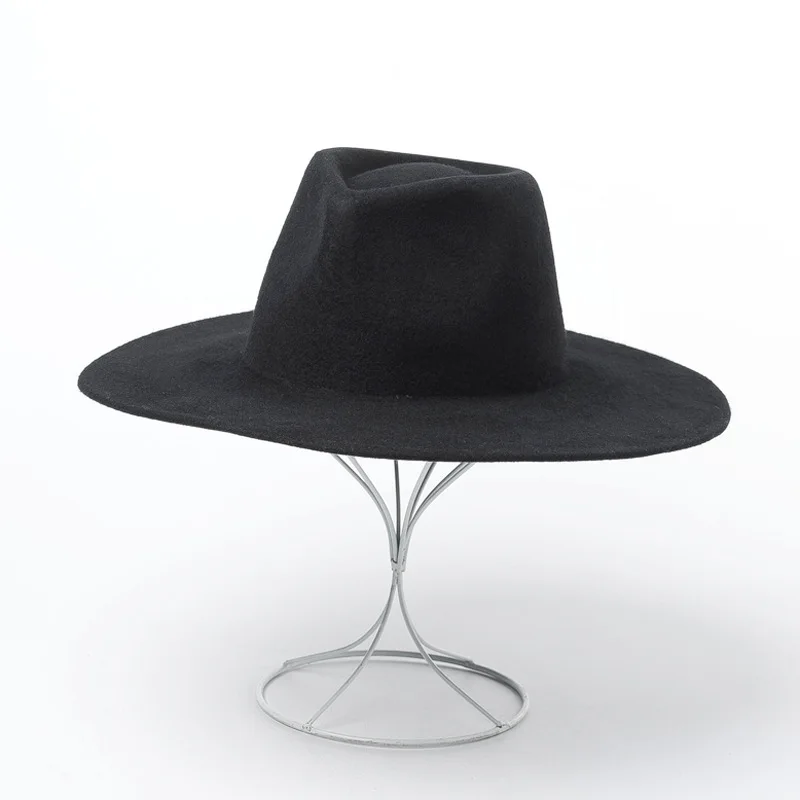 01905-hh8149 British Style winter wool solid Classic fedoras cap men women panama jazz hat