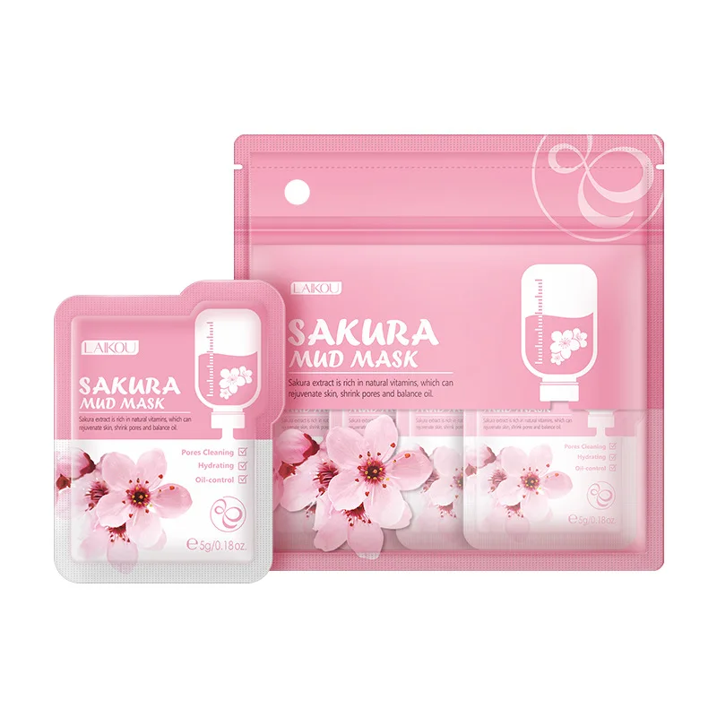 

dropshipping skin care set Skin Whitening Nourishing japan sakura pink mud mask