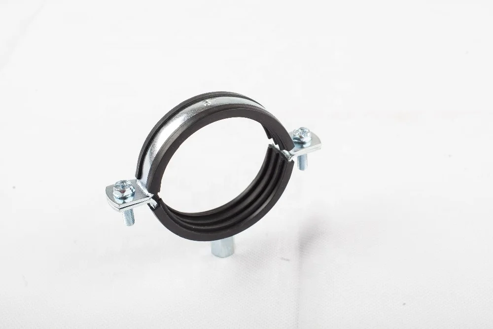 
stainless steel wall mount pipe clamp with rubber 