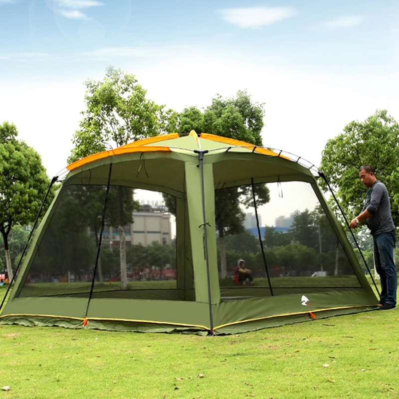 

Ultralarge 365*365*220CM With Mosquito Net Camping Tent Large Gazebo Sun Shelter Beach Tent Barbecue Tent Barraca Carpas