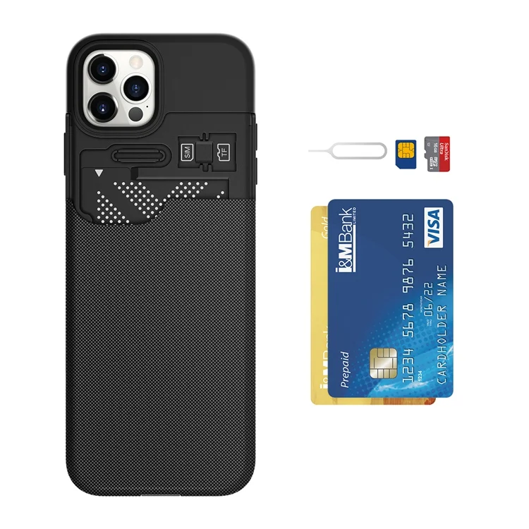 

2020 Credit Card Hard Wallet Plastic TPU Protective Mobile Phone for iPhone 12 Case
