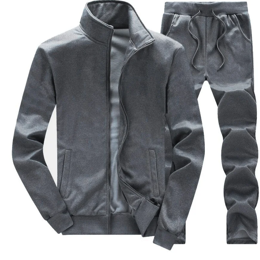 

Hot Sale Sportswear Zipper Cardigan Solid Color Slim Casual Fashion Trend Running Gym Fitness Men Jogging Tracksuit, As picture