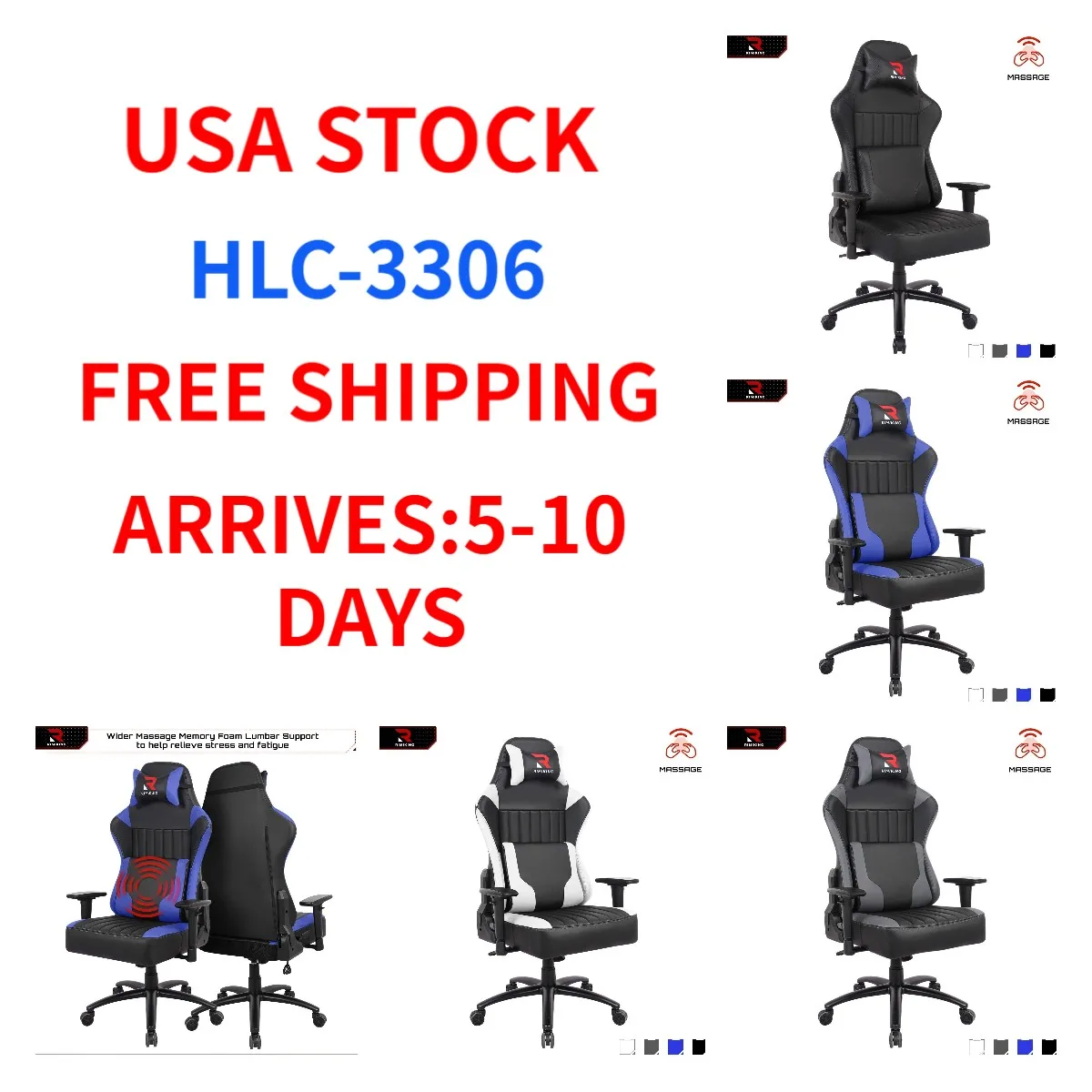 

Free shipping USA Stock High quality office gaming chair/ Racing PC Gamer gaming office chair/chair game