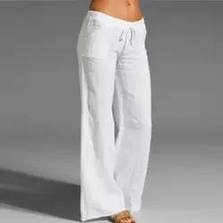 Ladies Linen Pants 2021 Summer Fashion Wide Leg Pa