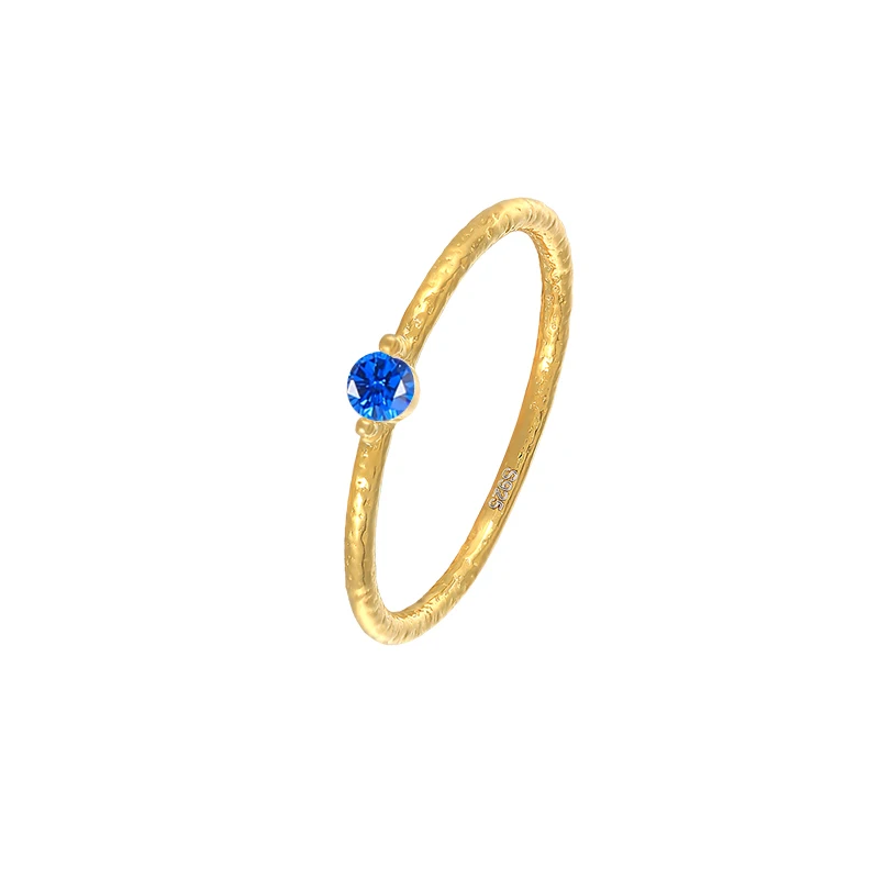 

ROXI Customizable plated 18K gold Jewelry 925 silver furrow smooth close diamond ring for women
