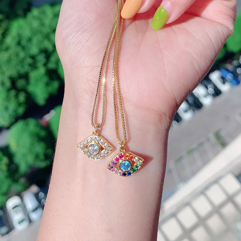 

turkish rainbow evil-eye necklace 18k