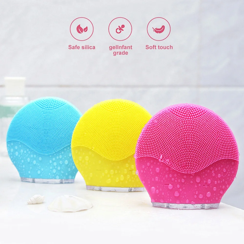 
Electric Mini Facial Cleansing Massager Brush For Wash Face Cleanser Machine Deep Clean Silicone Cleaner Massage Device 