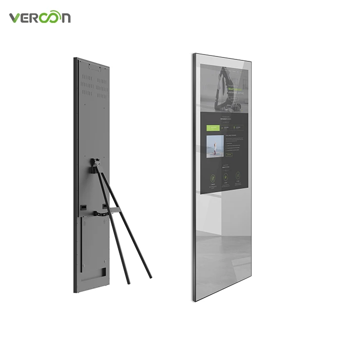 

Manufacture floor standing smart mirror gym exercise mirror for workout 43 inch touch screen fitness mirror price
