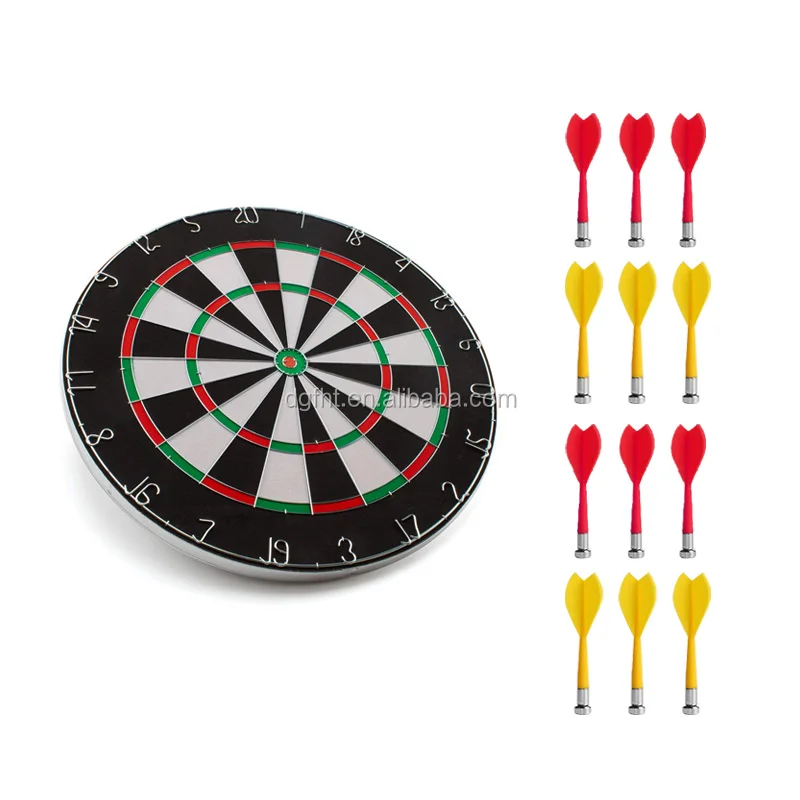 

18 inches Dart Board Double-Sided Flocking Dartboard with 6 Brass Darts